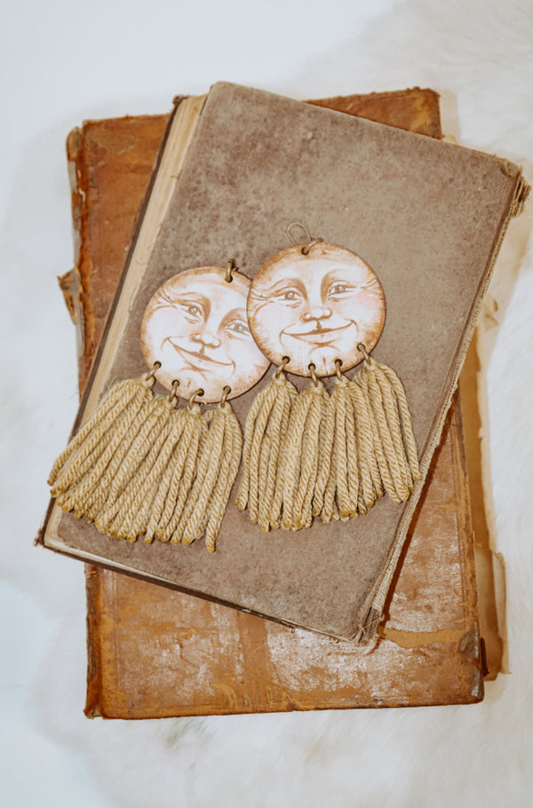 MAN IN THE MOON FRINGE EARRINGS