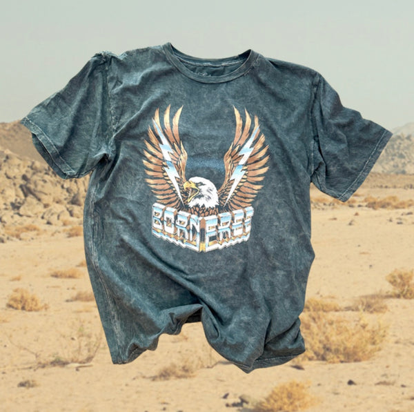 ACID WASHED BORN FREE TEE