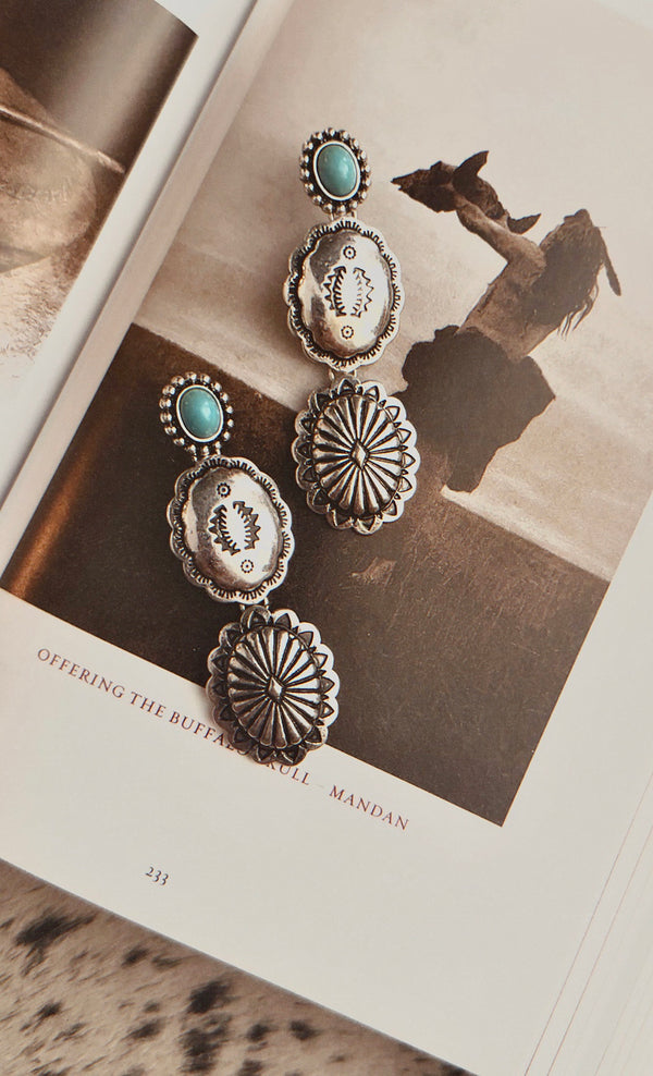 STACKED CONCHO EARRINGS