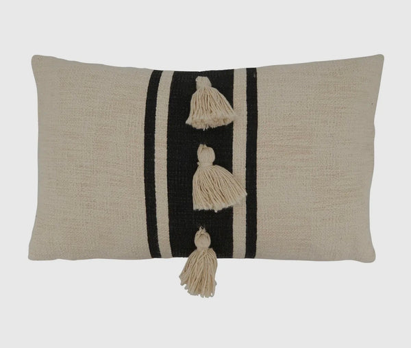 TASSEL PILLOW COVER 12”x20”