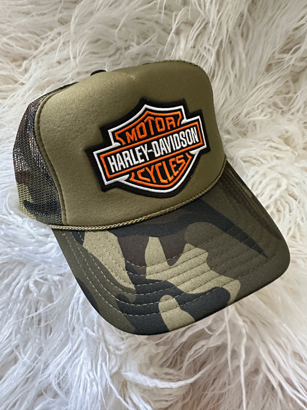 CAMO MOTORCYCLES TRUCKER HAT