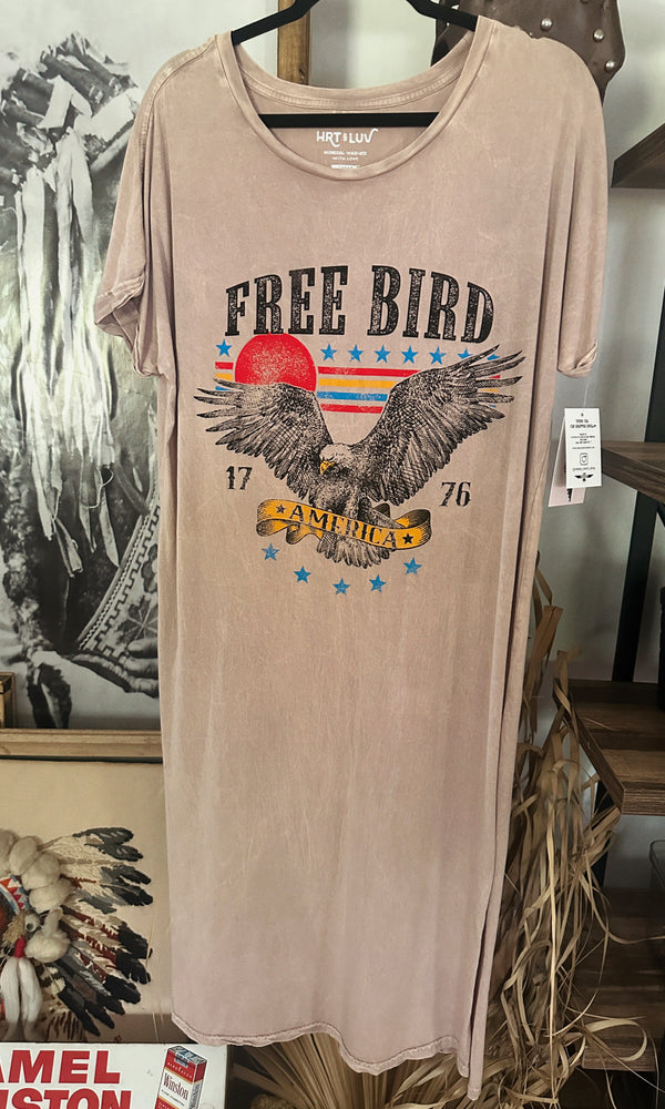 FREE BIRD TEE SLIT DRESS LARGE