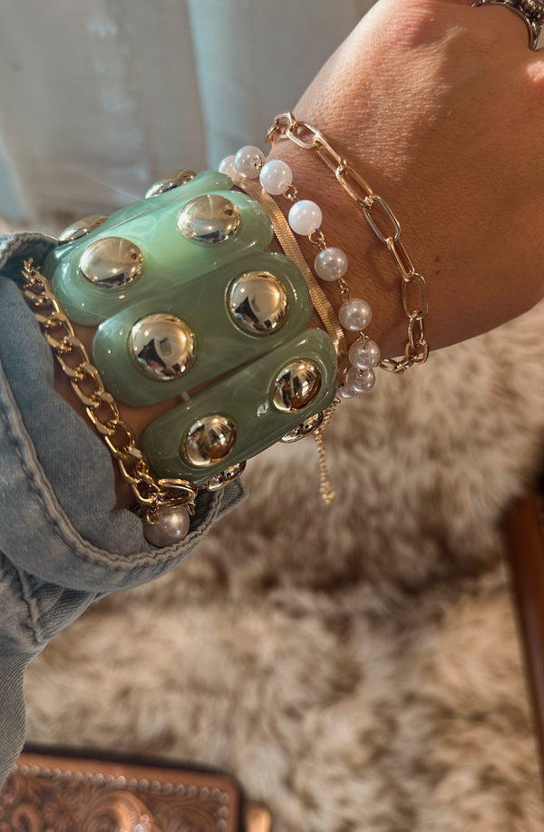 LARGE STUDDED MISS JADE BRACELET