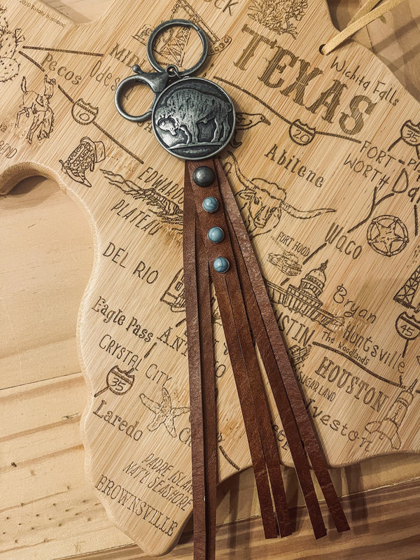 BISON FRINGE KEYCHAIN